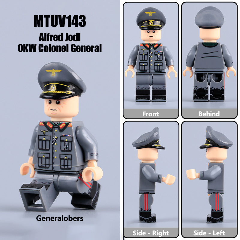 WW2 German Command General Alfred Jodl Walter Model Building Block Solider Minifigs Military UV Printed Historical Toy Gifts MTUV143 MTUV144
