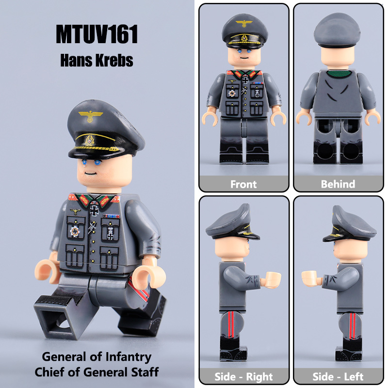 WWII German Office Hans Krebs Chief of General Staff  Minifig UV Printed Military Building Block Infantry Solider Collection Toy Gifts MTUV161