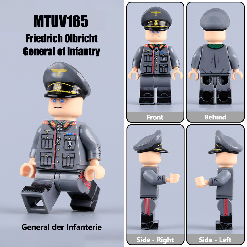 WW2 German General  Ludwig Beck Friedrich Olbricht Minifig Military Building Block UV Printed Solider Collection Toy Gifts MTUV164 MTUV165