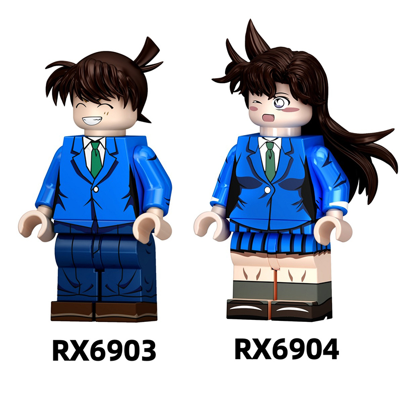 Detective Anime Minifigs Building Block Featuring Ran Mouri Shinichi Kudo Collectible Construction Toy Gifts RX6903 RX6904