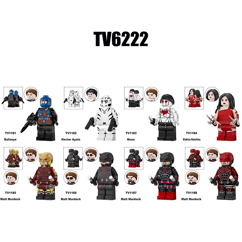 Marvel  Bullseye Hector Ayala Muse Minifigs Building Block Matt Murdock Superhero DC Comics Collection Model Toy Assembly Gift TV6222