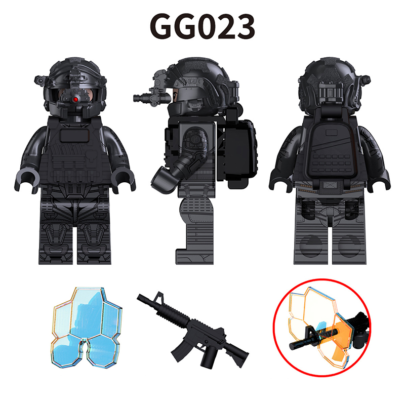 ミリタリー DELTA FORCE SupportRifleman Delta Force Tactical Suit Special Forces Bricks Minifgs Military