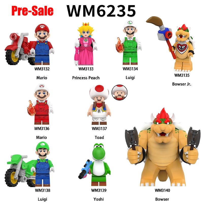 The Super Mario Minifigs Plumber Luigi Game Kinopio Small Koopa