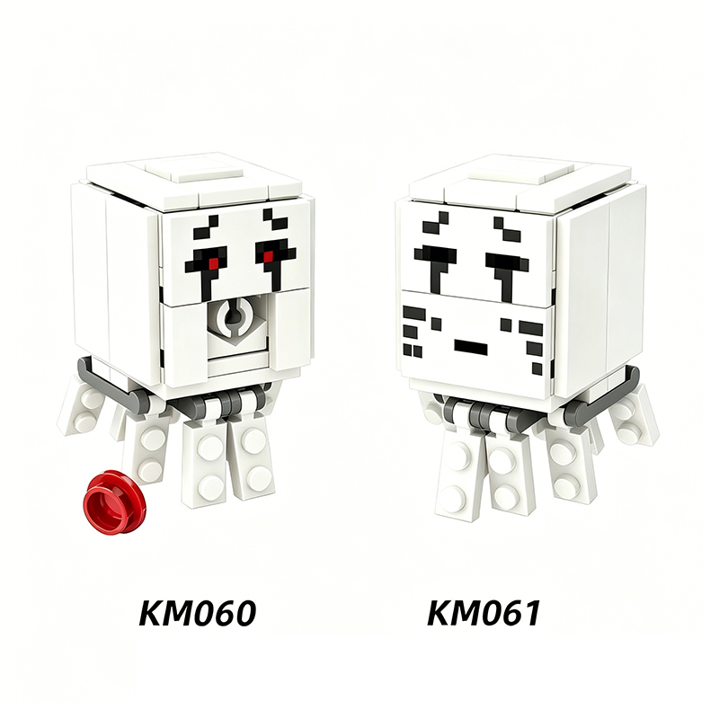 Minecraft Series Nether Ghast Building Bloc Flying Ghost Game Monster Brick Minifig Style Display Toy Gift KM060 KM061