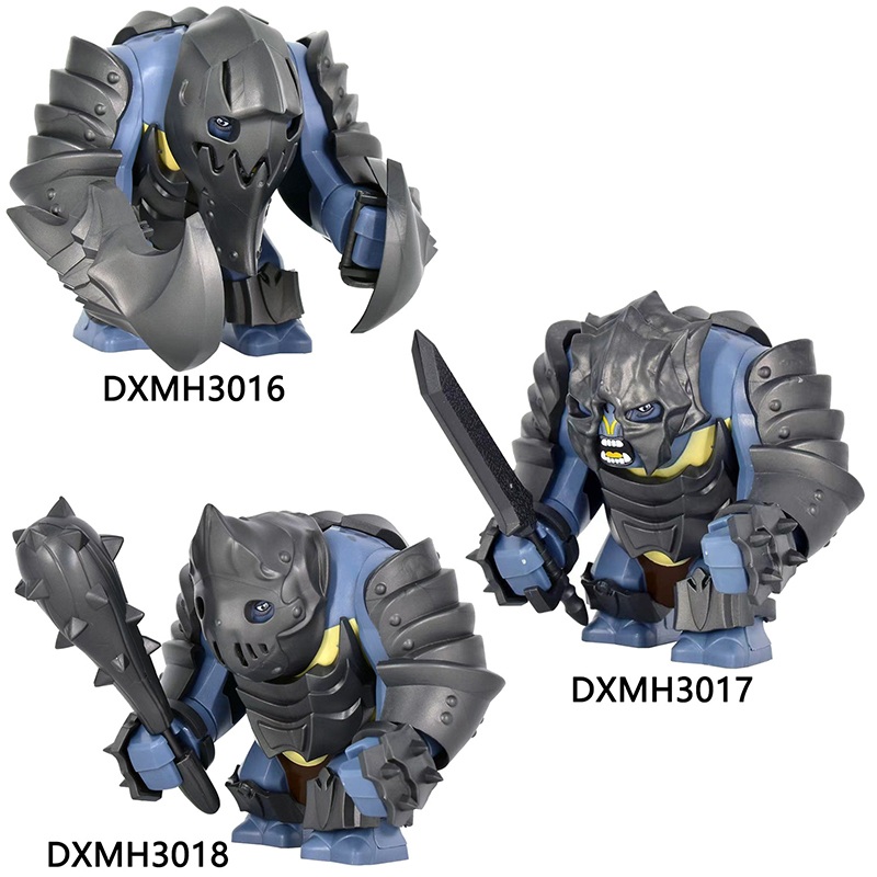 Medieval Armored Troll Dual Blades Minifigs Building Block Fantasy Monster Warrior Custom Brick  ollectible Toy Compatible Gifts DXMH3016-3018