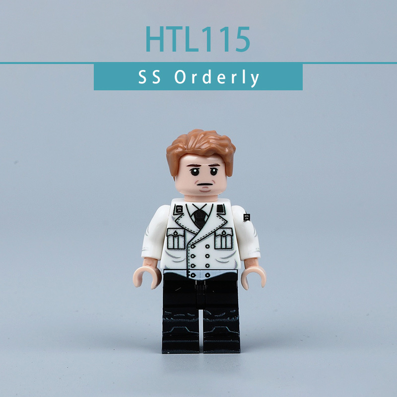 WWII German Solider Military SS Attendant Olderly Minifgs Historical Building UV Printed Uniform Collectible Children Gifts Toy HTL115