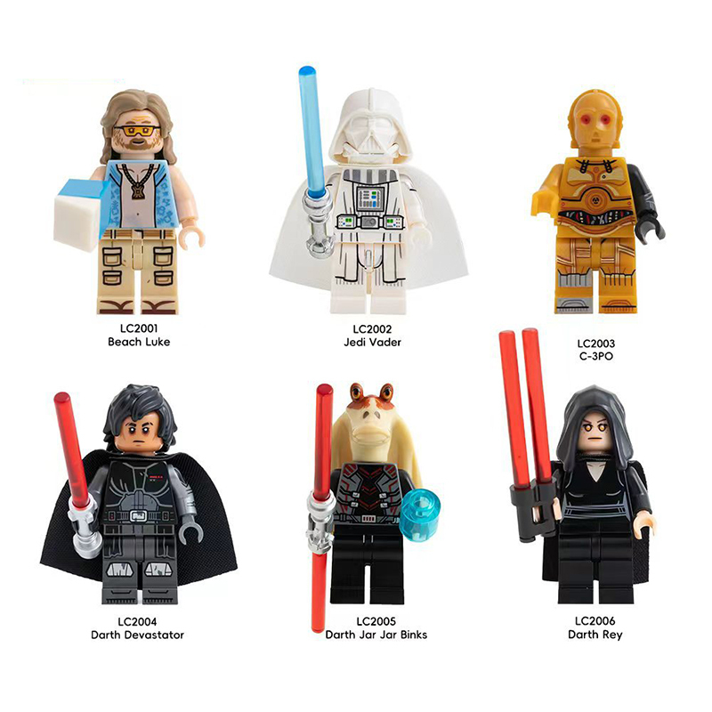 Star Wars jEDI vADER c-3pd Beach Luke Minifigs Building Block Darth Devastator Model Solider Collection Toy Gifts LC200-2009