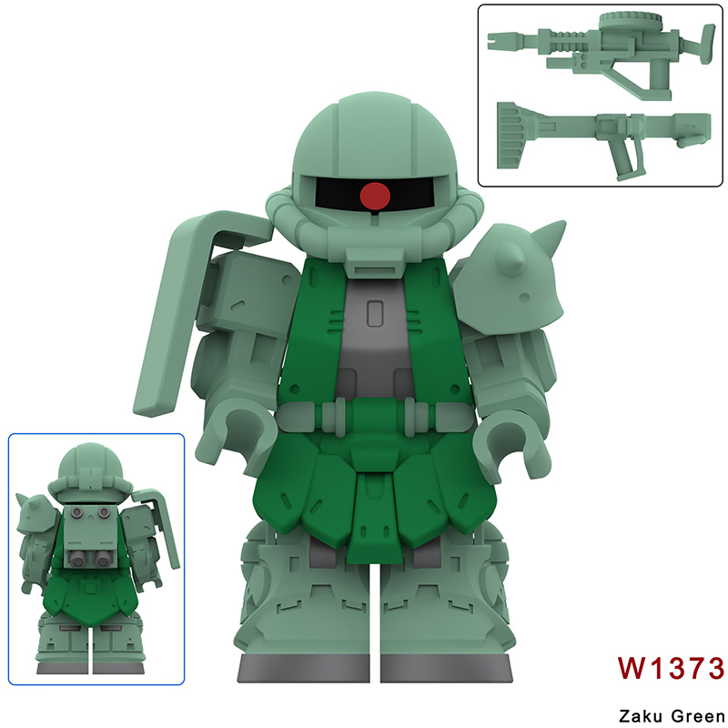Mecha Robot  Green Zaku Mobile Suit Minifigs Building Block Gundam Style Collectible Assembly Model Gifts Toys