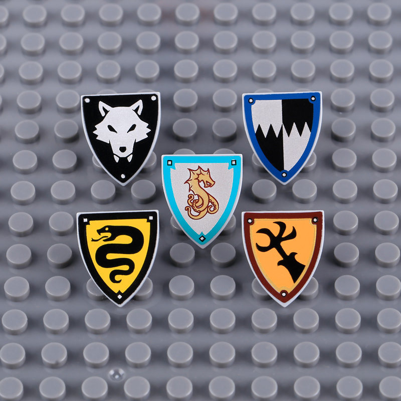 Medieval Knight Shield Building Blocks Minifigs Accessories Custom Heraldic Castle Warrior Armor Pack Collection Toys Gifts PJ066-070