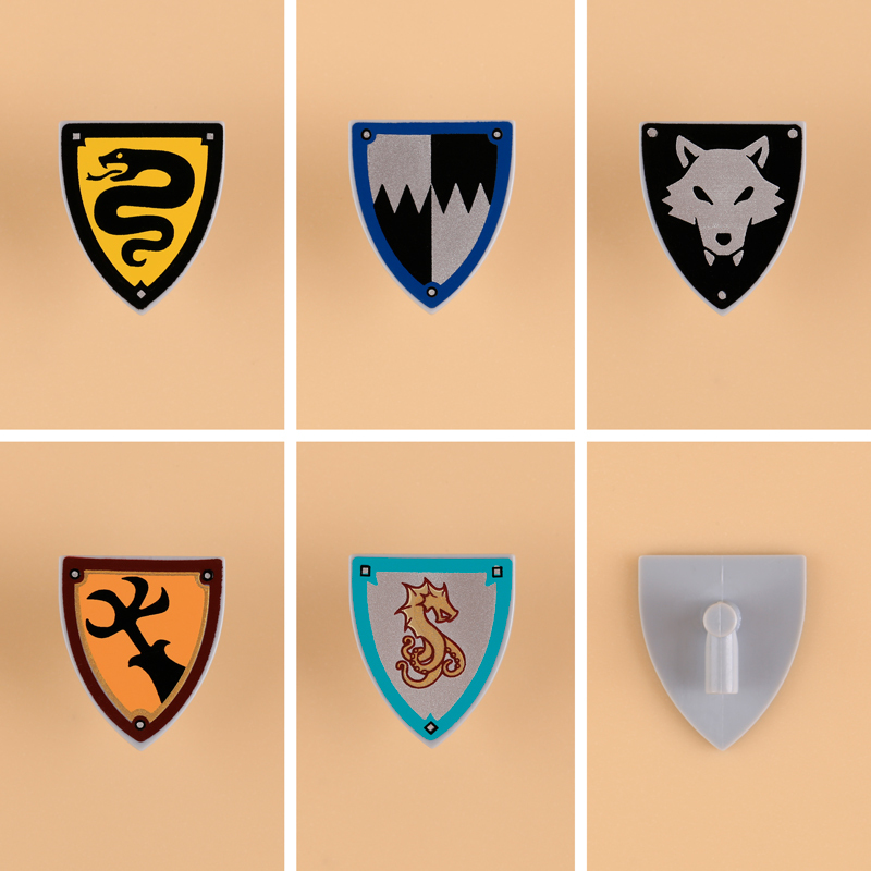 Medieval Knight Shield Building Blocks Minifigs Accessories Custom Heraldic Castle Warrior Armor Pack Collection Toys Gifts PJ066-070