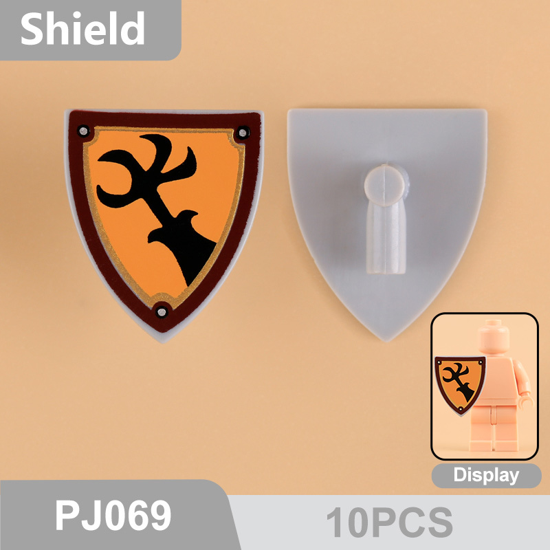 Medieval Knight Shield Building Blocks Minifigs Accessories Custom Heraldic Castle Warrior Armor Pack Collection Toys Gifts PJ066-070