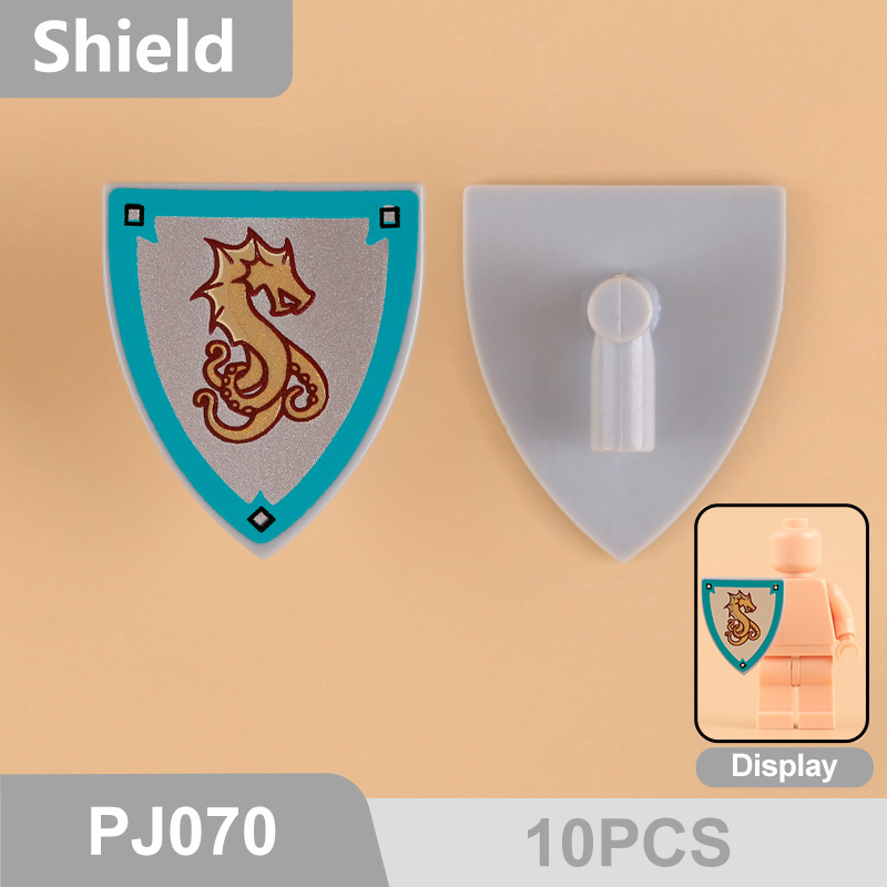 Medieval Knight Shield Building Blocks Minifigs Accessories Custom Heraldic Castle Warrior Armor Pack Collection Toys Gifts PJ066-070