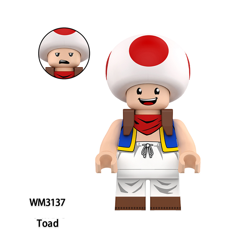The Super Mario Minifigs Plumber Luigi Building Blocks Game Movie Kinopio Small Koopa Japan Nintendo Mushroom Wario Toy Gift WM6235