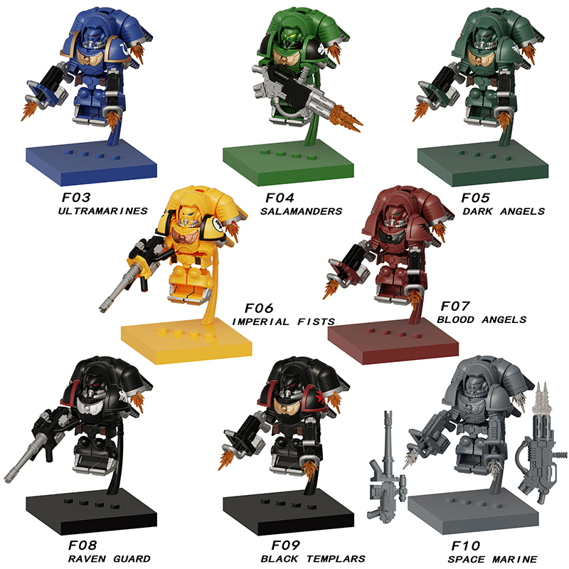 Warhammer 40K Space Marine Terminator Minifigs Building Block Ultramarines Dark Angels Blood Angels Collectible Toy Model