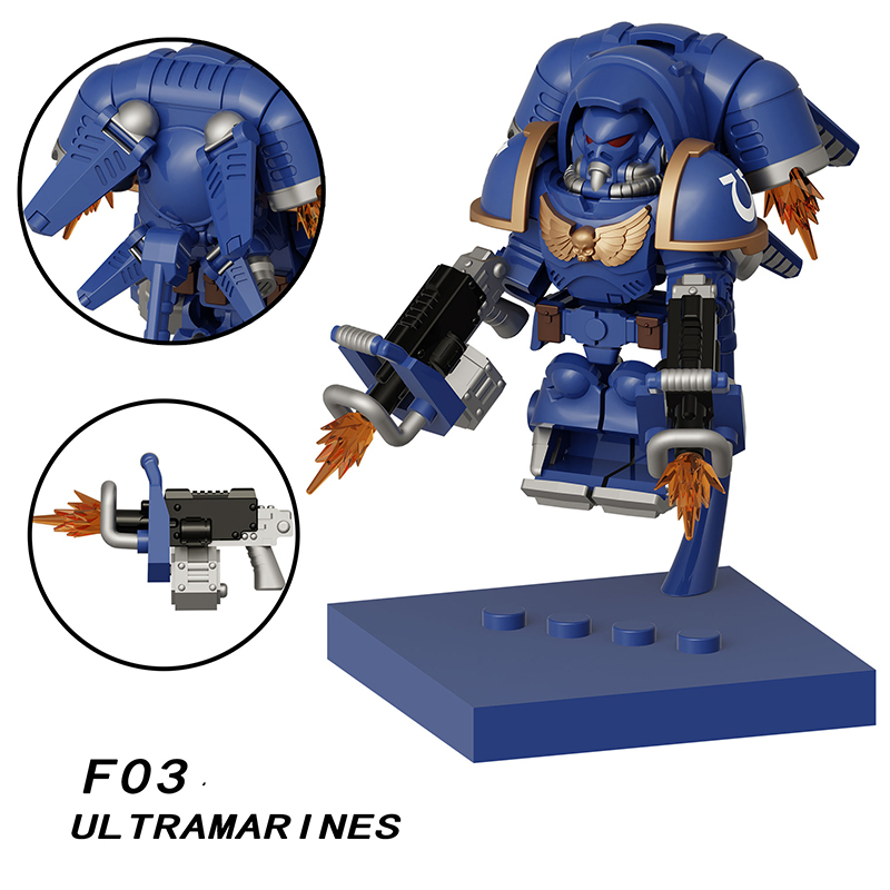 Warhammer 40K Space Marine Terminator Minifigs Building Block Ultramarines Dark Angels Blood Angels Collectible Toy Model
