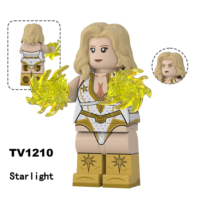 Superhero Dynamite The Boys Minifigs Translucent Starlight Mother's Milk Building Block A-Train Home Lander Deep Collection Toy Gifts TV6225
