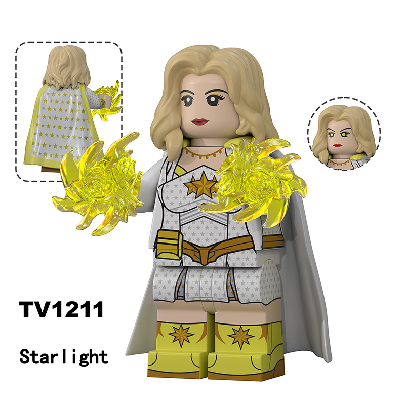 Superhero Dynamite The Boys Minifigs Translucent Starlight Mother's Milk Building Block A-Train Home Lander Deep Collection Toy Gifts TV6225