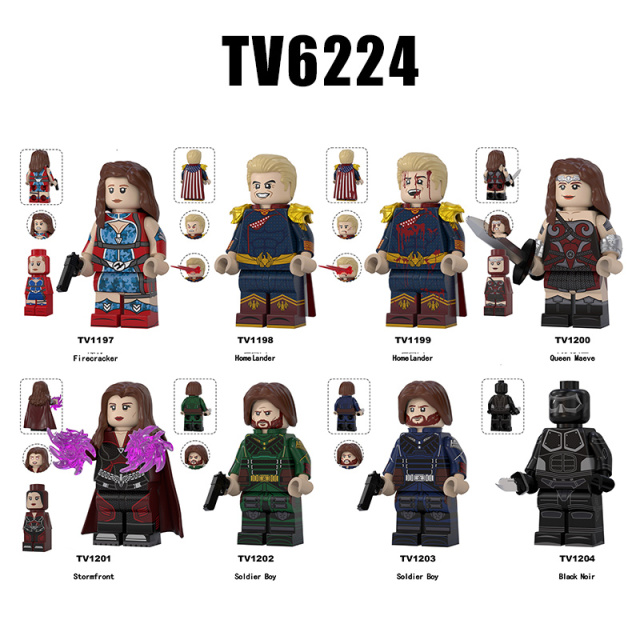 Superhero Dynamite The Boys Minifigs Firecracker Homelander Building Block Queen Maeve Stormfront Soldier Boy Black Noir Collection Toy Gifts TV6224