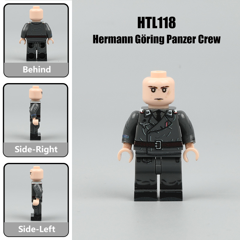 WW2 German Solider Hermann Göring Panzer Tank Crew Minifigure Custom Building Block Military Historical Collectible Toy Gifts HTL118-120