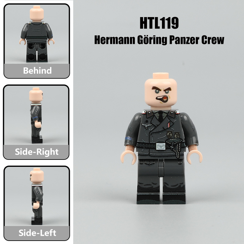 WW2 German Solider Hermann Göring Panzer Tank Crew Minifigure Custom Building Block Military Historical Collectible Toy Gifts HTL118-120