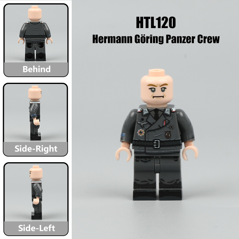 WW2 German Solider Hermann Göring Panzer Tank Crew Minifigure Custom Building Block Military Historical Collectible Toy Gifts HTL118-120