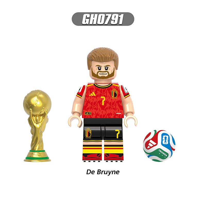 World Cup Football Player Rudiger Veirgirl Minifg Bellingham Building Blocks Modric Bruyne Acharf Hakimi Sports Team Bricks Toy Gift for Fans G0191