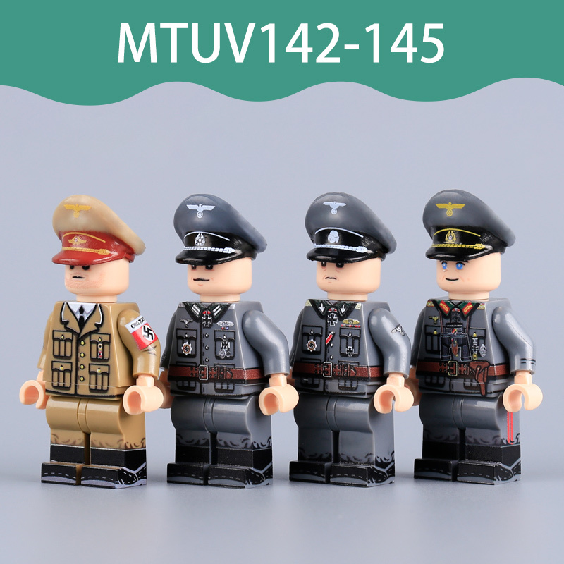 WW2 German Command General Alfred Jodl Walter Model Building Block Albert Speer-Armaments Minister Solider Minifigs Military UV Printed Historical Toy Gifts MTUV142-145