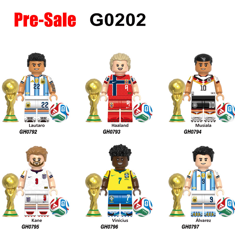 World Cup Football Player Musiala Alvarez Minifg Lautaro Haaland Building Blocks Modric Bruyne Acharf Hakimi Sports Team Toy Gift G0202
