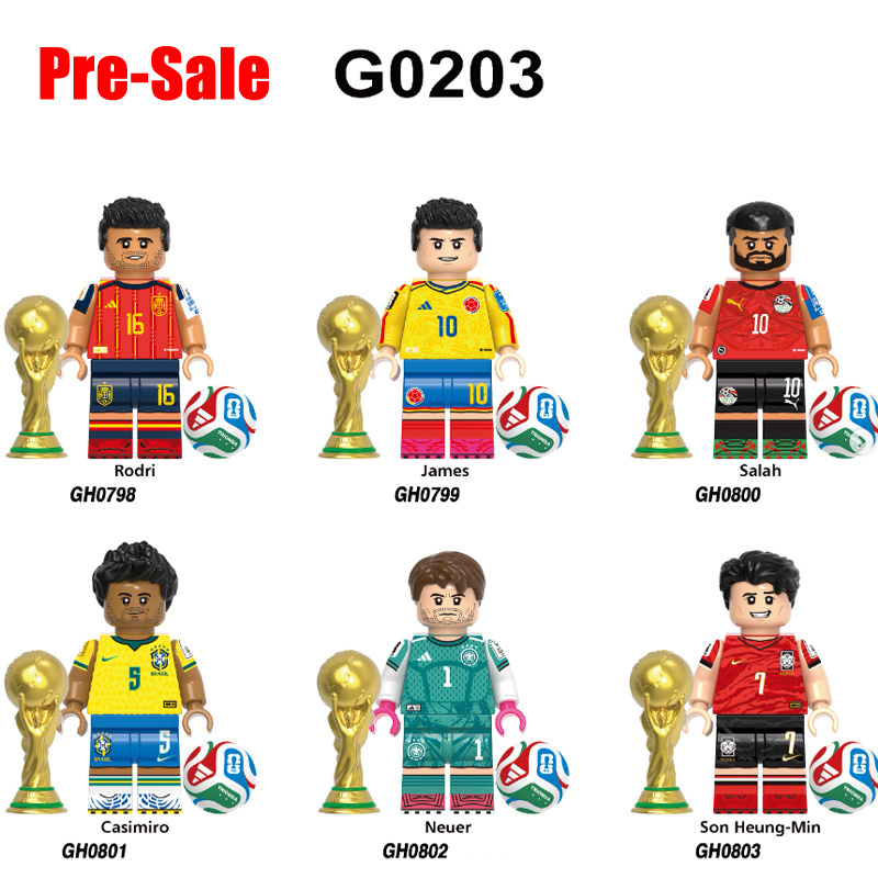 World Cup Football Player Rodro James Salah Minifgs Neuer Building Blocks  Son Heung-Min Sports Team Bricks Toy Gift Fans G0203