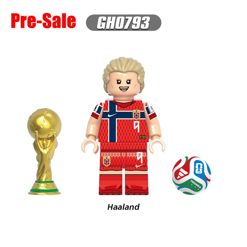 World Cup Football Player Musiala Alvarez Minifg Lautaro Haaland Building Blocks Modric Bruyne Acharf Hakimi Sports Team Toy Gift G0202