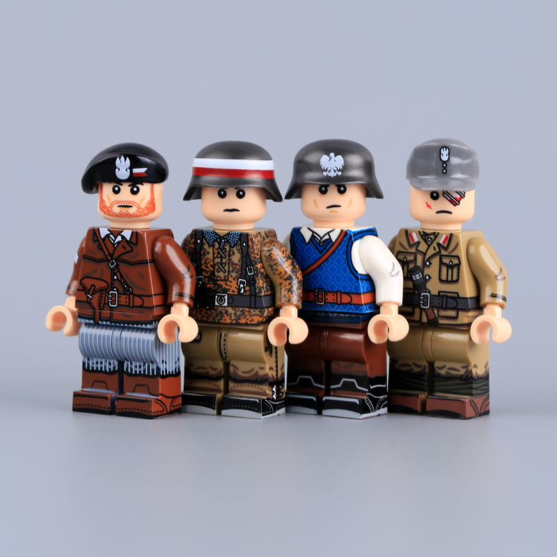 WW2 Military Polish Warsaw Uprising Home Army Minifigs Building Blocks Commander Camouflage Infantry Soldier Bricks Toys MTZ055-058