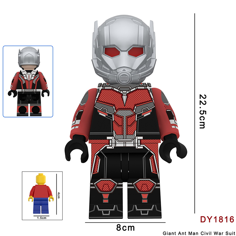 Marvel Superhero Giant Ant Man Minifigs Building Block Original Suit Civil War Suit Quantum Suit Large Scale DC Comics Collectible Toy Gifts DY1815-1817