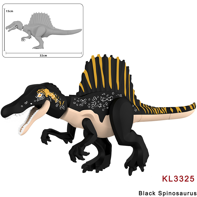 Jurassic Spinosaurus Dinosaur Minifigs Building Block Brown Black Blue Red Purple Green Orange Collectible Toy Gifts KL3324-3330