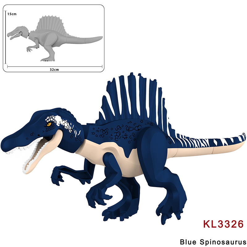 Jurassic Spinosaurus Dinosaur Minifigs Building Block Brown Black Blue Red Purple Green Orange Collectible Toy Gifts KL3324-3330