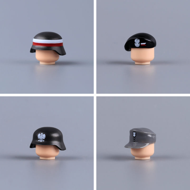 WWII Polish Home Army Helmet Accessory Custom Building Block Minifigure Gear Polish Resistance Military Equipment Collectible Toy Gifts