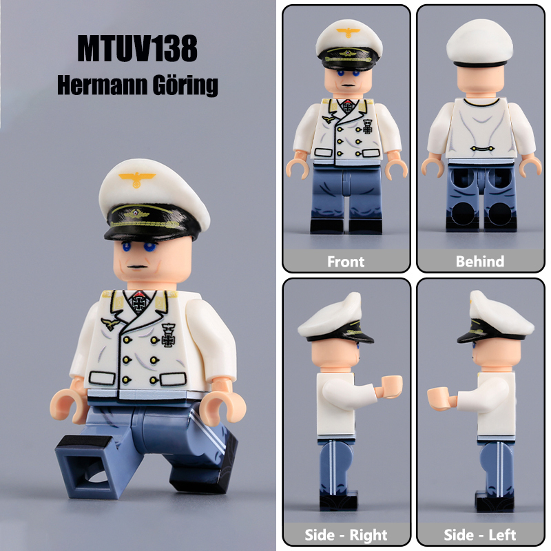 WW2 German Officer Third Reich Inner Circle Minifigs Rudolf Hess Hermann Fegelein Building Blocks Historical Military UV Printed Toy Gifts MTUV139-141