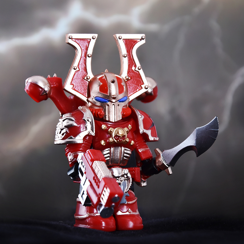 Dark Warhammer 40K Chaos Space Marines Minifigs Black Legion Horned Demon Soldiers Building Blocks Bricks Toys DXMH3004S DXMH3010S