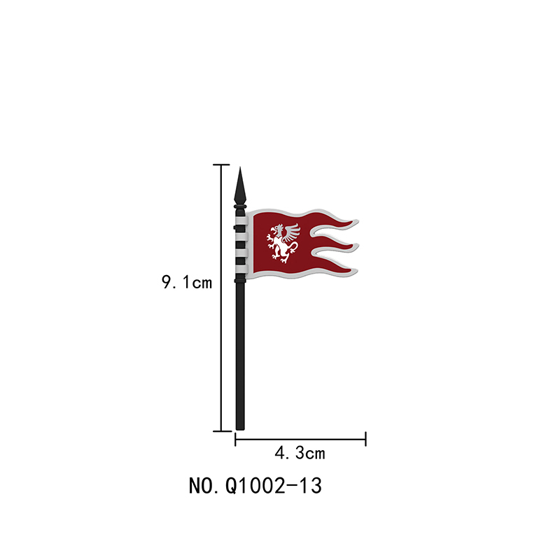 Medieval Castle Flags Red Dragon Griffin Bull Banner Accessories Building Block Fantasy Kingdom Decoration Brick Toy Parts Q1002-9-Q1002-16