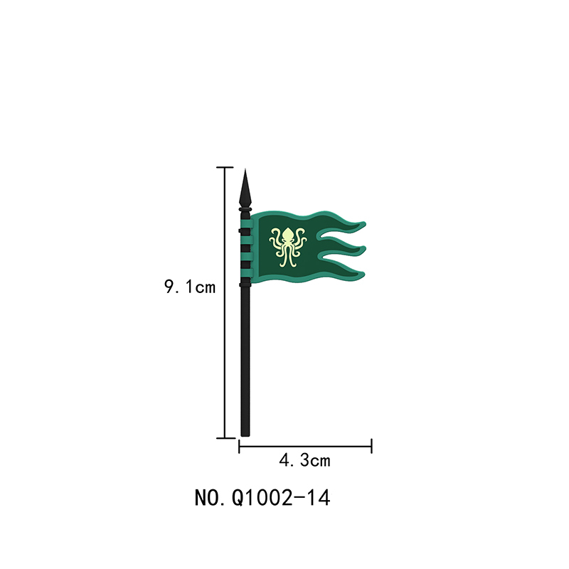 Medieval Castle Flags Red Dragon Griffin Bull Banner Accessories Building Block Fantasy Kingdom Decoration Brick Toy Parts Q1002-9-Q1002-16