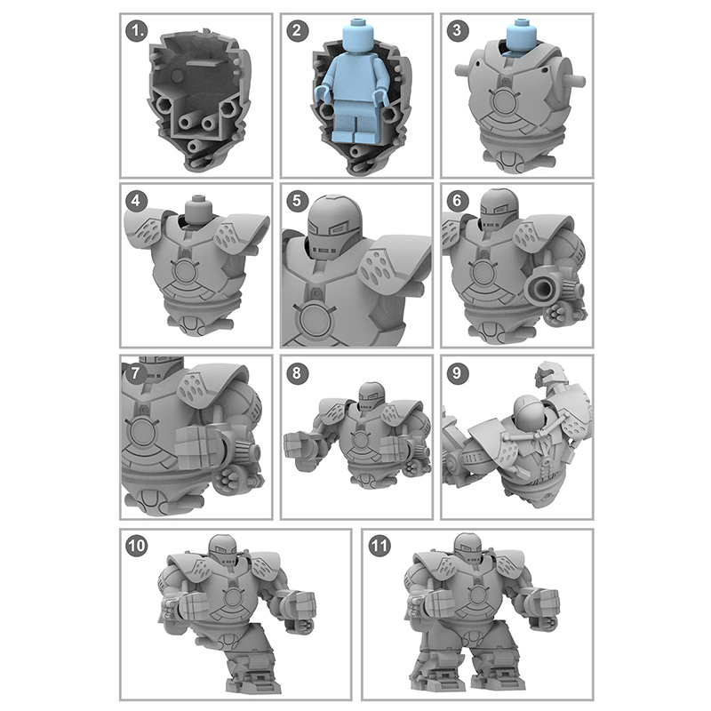 Marvel Iron Monger Minifigs Building Block Superhero Heavy Armored Mech Villain Collectible Brick Toy Gifts TK131