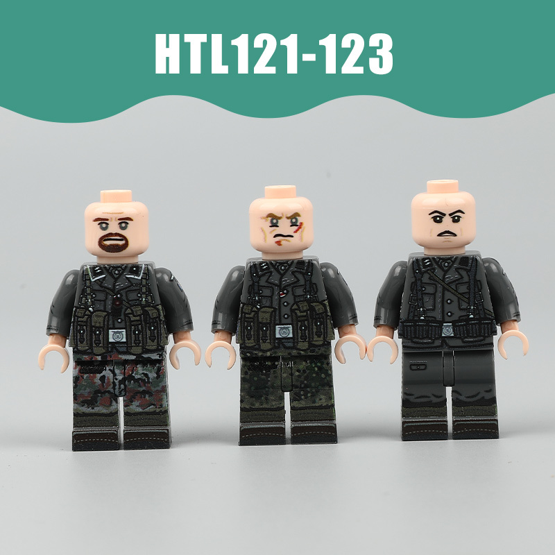 World War II SS in France Building Block Minifigs German Waffen Campaign Military Soldier Historical Collection Toy Gifts HTL121-123