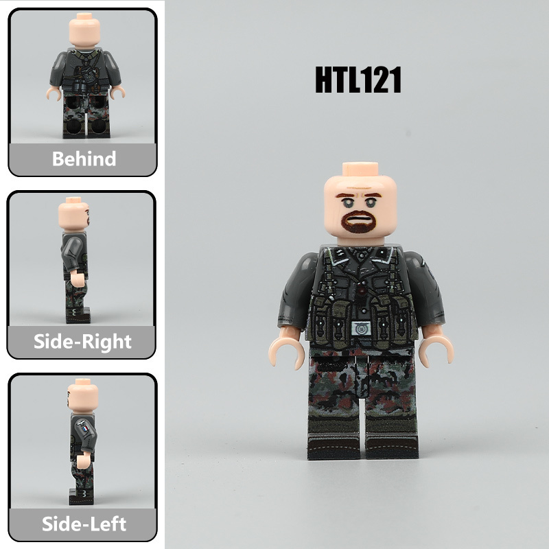World War II SS in France Building Block Minifigs German Waffen Campaign Military Soldier Historical Collection Toy Gifts HTL121-123