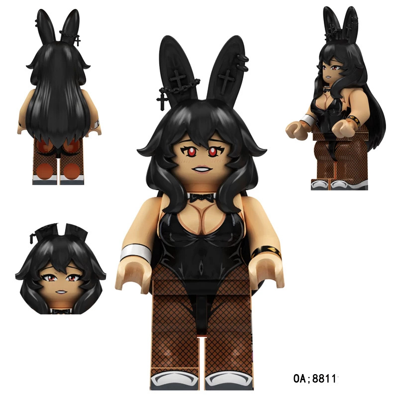 Japanese Anime Bunny Girl Chun Li Mai Shiranui Building Block Fighting Game Minifigs Compatible Toys Gifts OA8811 OA8812 OA8813