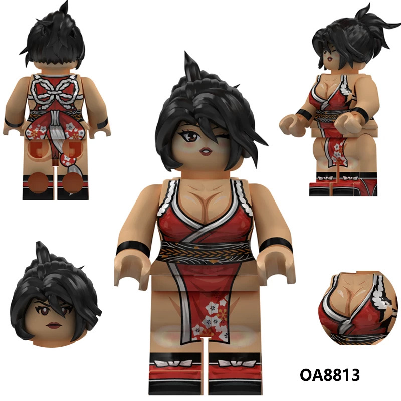 Japanese Anime Bunny Girl Chun Li Mai Shiranui Building Block Fighting Game Minifigs Compatible Toys Gifts OA8811 OA8812 OA8813