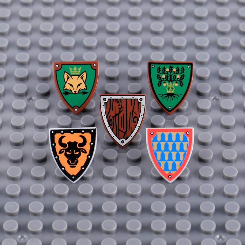 Medieval Knight Shield Building Blocks Minifigs Accessories Custom Heraldic Castle Warrior Armor Pack Collection Toys Gifts PJ066-070