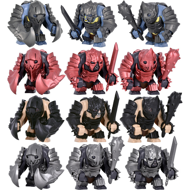 Medieval Armored Troll Dual Blades Minifigs Building Block Fantasy Monster Warrior Custom Brick  ollectible Toy Compatible Gifts DXMH3016-3027
