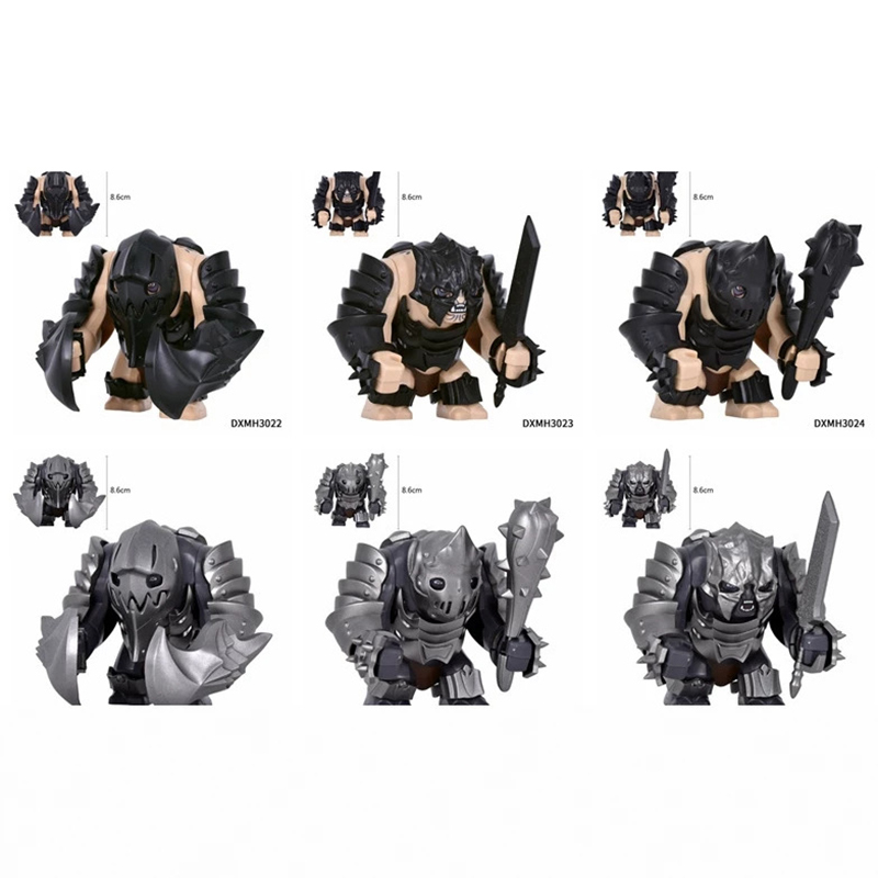 Medieval Armored Troll Dual Blades Minifigs Building Block Fantasy Monster Warrior Custom Brick  ollectible Toy Compatible Gifts DXMH3016-3027