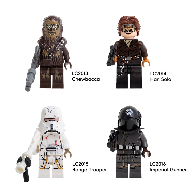 Star Wars Character  Chewbacca Han Solo Minifigs Building Block Range Trooper Imperial Gunner Collectible Toys Gifts LC2013-2016