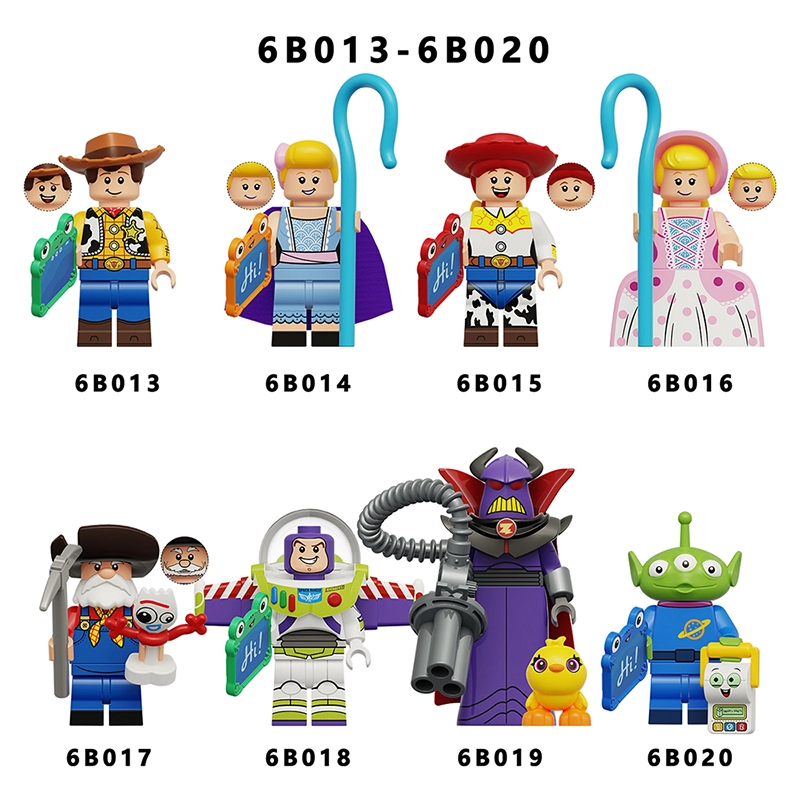 Toy Story Cartoon Minifigs Woody Buzz Lightyear Jessie Bo Peep Andy Alien Building Block Compatible Brick Toys Children Gifts 6B013-020