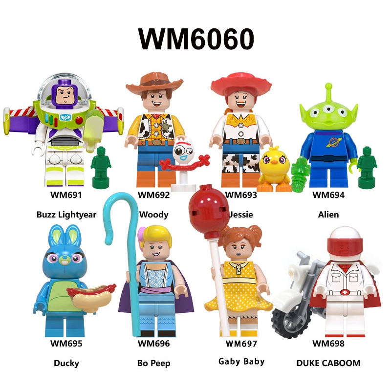 Toy Story Cartoon Minifigs Woody Buzz Lightyear  Alien Ducky Gaby Baby Building Block Compatible Brick Toys Children Gifts WM6060